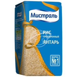 Рис "Мистраль" Янтарь пропаренный длиннозерный 900г
