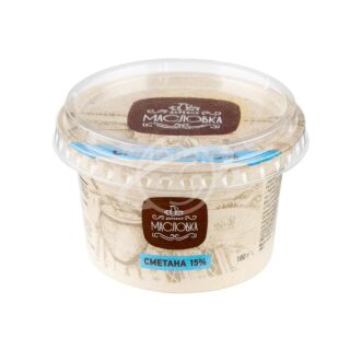 Сметана "Деревня Масловка" 15% 180г БЗМЖ