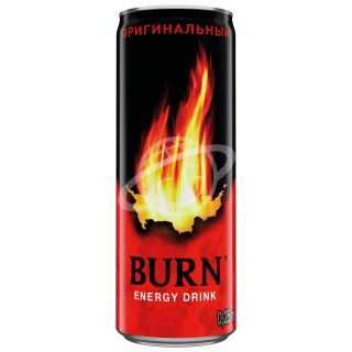 Напиток энергетический "Burn" оригинальный газированный безалкогольный ж/б 0,25л
