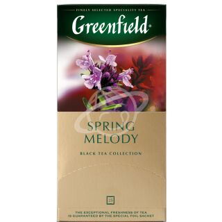 Чай "Greenfield" SPRING MELODY черный с ароматом фруктов и душистых трав в пакетиках, 25 шт