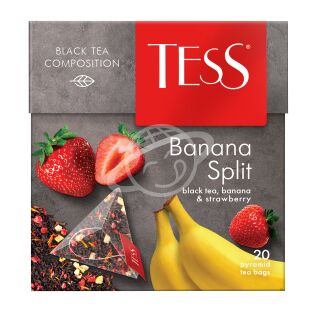 Чай "TESS" BANANA SPLIT черный с клубникой и ароматом банана в пирамидках, 20 шт