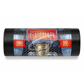 Мешки для мусора "Ромашка" Броня 180л*10шт двухслойные особо прочные