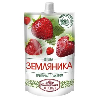 Земляника "Сибирская ягода" протертая с сахаром 280г