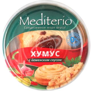 Хумус "Mediterio" 180г с йеменским соусом ООО "Салаты и Деликатесы"