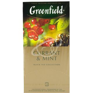 Чай "Greenfield" CURRANT & MINT черный с ароматом черной смородины в пакетиках, 25 шт