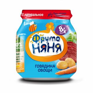 Пюре "ФрутоНяня" из говядины с овощами с 8 месяцев 100г