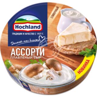 Сыр плавленый Hochland грибное ассорти 55% 140 г БЗМЖ