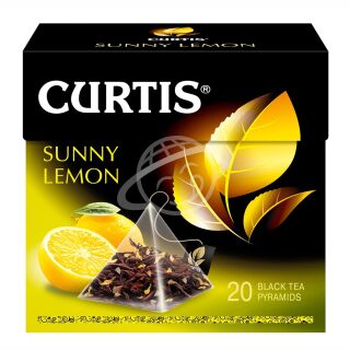 Чай "CURTIS" SUNNY LEMON черный с ароматом лимона в пирамидках, 20 шт