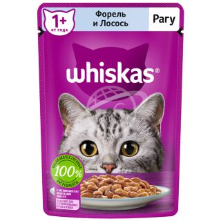 Корм для кошек "Whiskas" рагу с форелью и лососем 75г