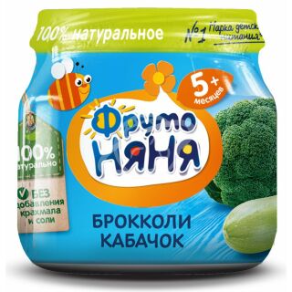 Пюре "ФрутоНяня" из капусты брокколи, кабачков и цветной капусты с 5 месяцев 80г