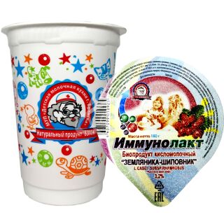Биопродукт кисломолочный "Детская молочная кухня" Иммунолакт с сиропом шиповника 3,2% 180г БЗМЖ