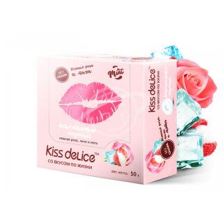 Освежающие фростиксы "Kiss delice" нежная роза, личи и мята 50г