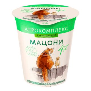 Продукт кисломолочный "Мацони" 300г 4% АО "Агрокомплекс" БЗМЖ