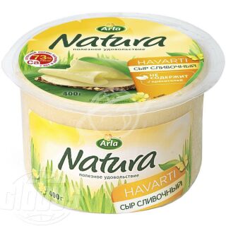 Сыр сливочный Arla Natura 45% 400г БЗМЖ