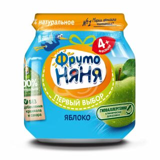 Пюре "ФрутоНяня" из яблок с 4 месяцев 100г