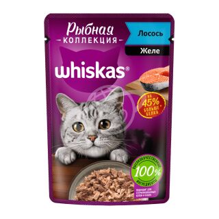 Корм для кошек "Whiskas" желе с лососем 75г