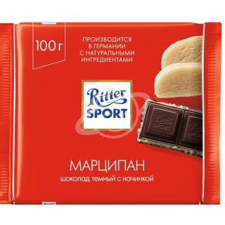 Шоколад "Ritter Sport" темный с марципаном 100г