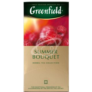 Чайный напиток "Greenfield" SUMMER BOUQUET со вкусом и ароматом малины в пакетиках, 25 шт