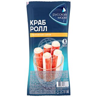 Крабовые палочки "Русское море" Краб-ролл с творожным сыром охлажденные 180г