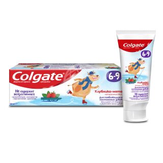 Зубная паста детская "Colgate" 6-9 лет клубника-мята с фтором 60мл