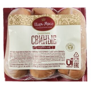 Сардельки Царь-Мясо "Свиные" ГОСТ в/уп 1кг