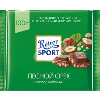 Шоколад "Ritter Sport" молочный с лесным орехом 100г