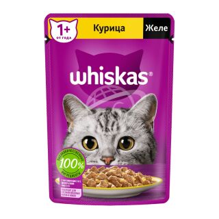 Корм для кошек "Whiskas" желе с курицей 75г