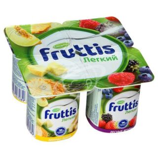 Продукт йогуртный "Fruttis" лёгкий с ананасом, дыней и лесными ягодами 0,1% 110г БЗМЖ