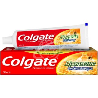 Зубная паста "Colgate" прополис отбеливающая с фтором и кальцием 100мл