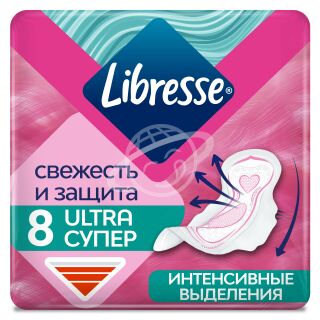 Прокладки гигиенические "Libresse" ultra супер свежесть и защита 8шт