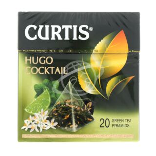 Чай "CURTIS" HUGO COCKTAIL зеленый лайм и цветы бузины в пирамидках, 20 шт