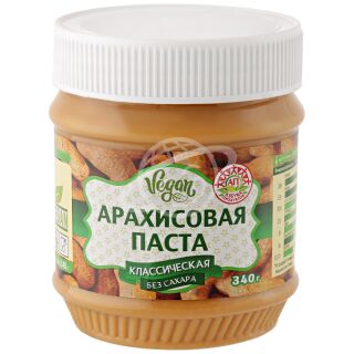 Арахисовая паста "Vegan" классическая без сахара 340г Индия