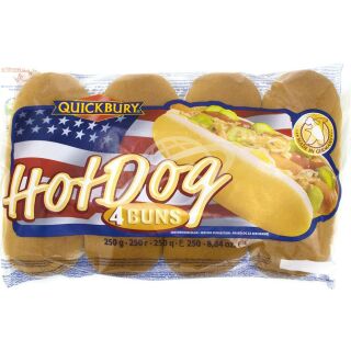 Булочки QUICKBURY "Hot Dog" для хот догов 250г 4шт Германия