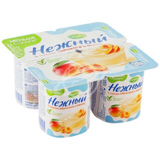 Продукт йогуртный "Нежный" с соком абрикоса и манго 1,2% 100г БЗМЖ