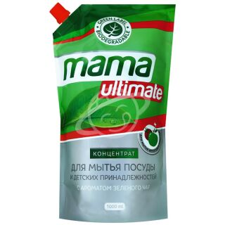 Гель концентрат для мытья посуды "Mama Ultimate" зеленый чай 1л м/у