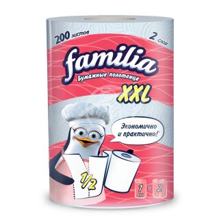 Полотенца бумажные "FAMILIA" ХХL белые 2-х слойные 1шт