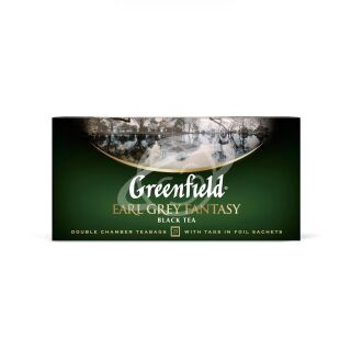 Чай "Greenfield" EARL GREY FANTASY черный с ароматом бергамота в пакетиках, 25 шт