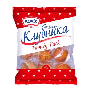 Мини-Маффины "KOVIS" клубника 470г