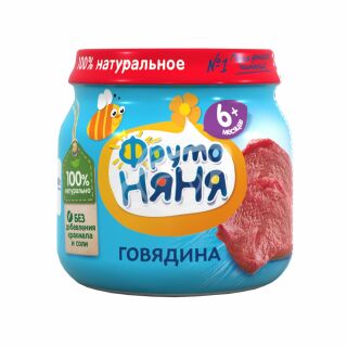 Мясное пюре "ФрутоНяня" из говядины с 6 месяцев 80г