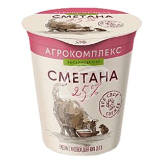 Сметана 300г 25% АО "Агрокомплекс" БЗМЖ