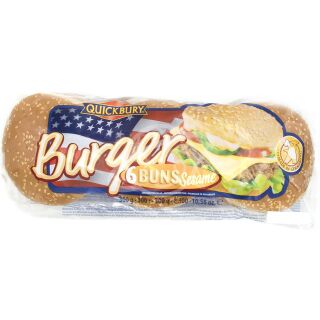 Булочки QUICKBURY "Burger" для бургеров пшеничные с кунжутом 300г 6шт Германия