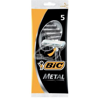 Станки для бритья "BIC METAL" металическая защитная полоска покрытие 5шт